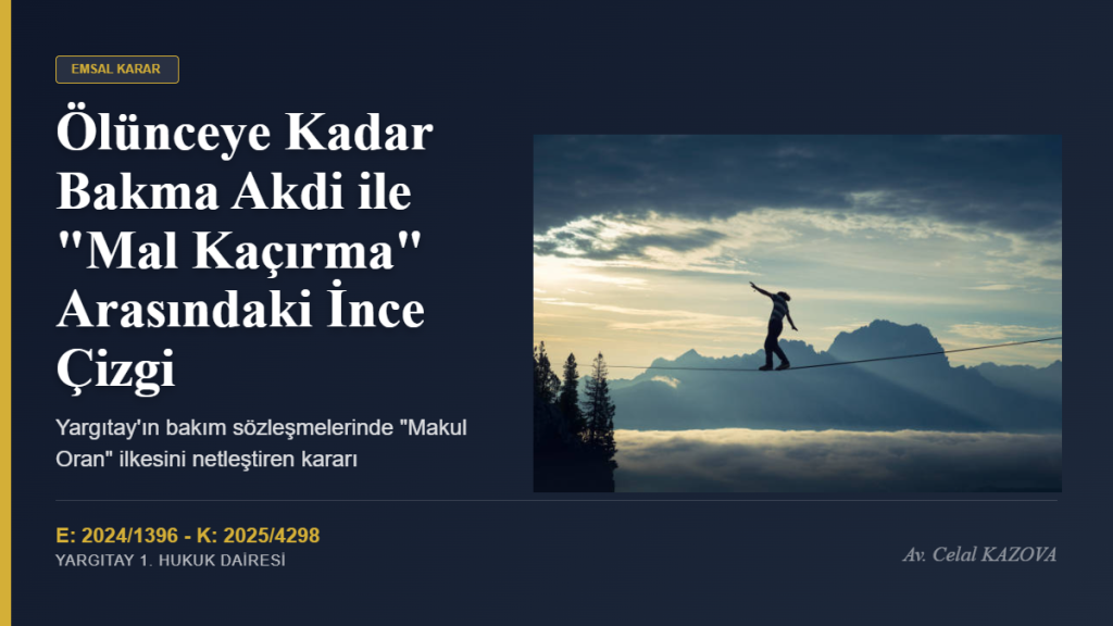 Ölünceye Kadar Bakma Akdi ile “Mal Kaçırma” Arasındaki İnce Çizgi: Yargıtay’dan Emsal Karar