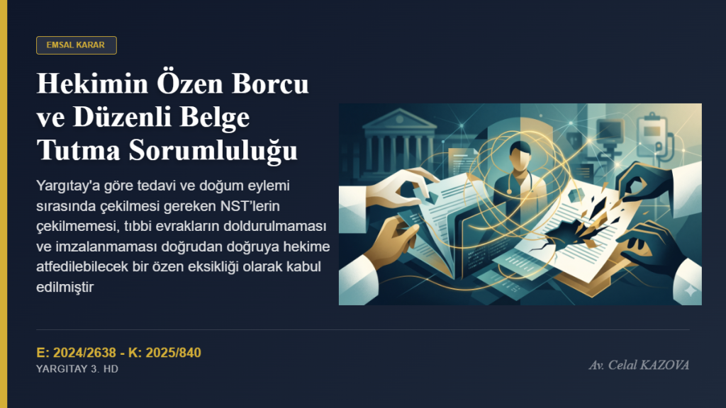 Tıbbi Malpraktiste Kayıtların Önemi: Hekimin Özen Borcu ve Düzenli Belge Tutma Sorumluluğu