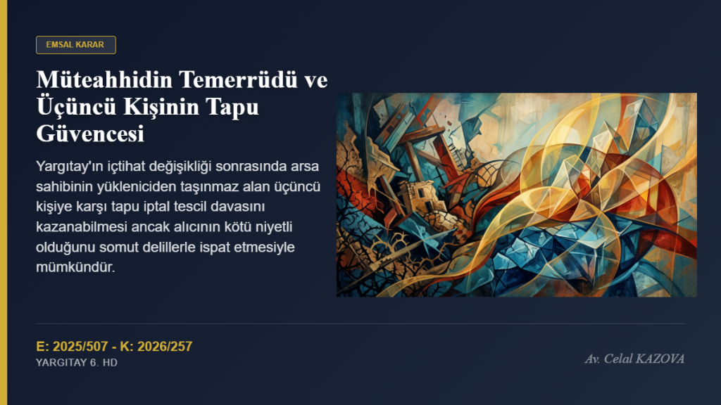 TMK 3 Kapsamında Müteahhidin Temerrüdü ve Üçüncü Kişinin Tapu Güvencesi
