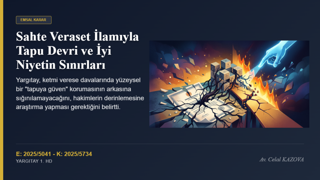 Sahte Veraset İlamıyla Tapu Devri ve İyi Niyetin Sınırları: Yargıtay 1. Hukuk Dairesi Kararı