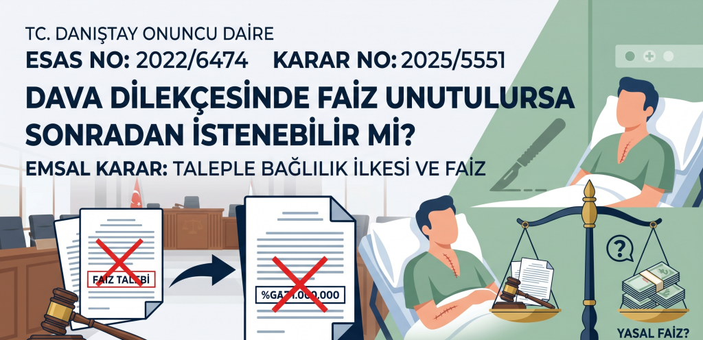 idari dava dava dilekçesinde yer almayan yasal faiz talebi şeması